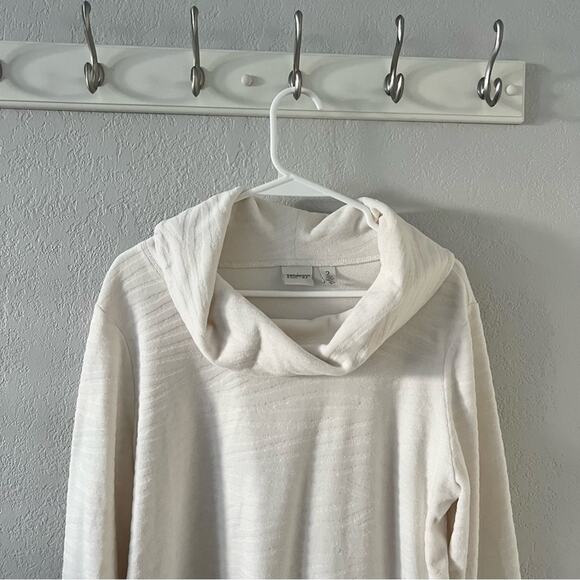 Chico's Zenergy Cowl Neck Zebra Textured Pullover - Picture 2 of 11